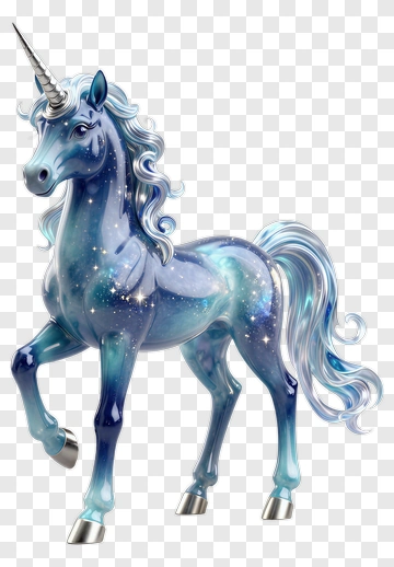 3D Unicorn With Galaxy Pattern PNG