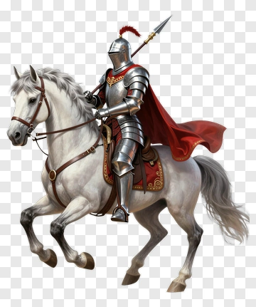 Knight Riding A White Horse PNG