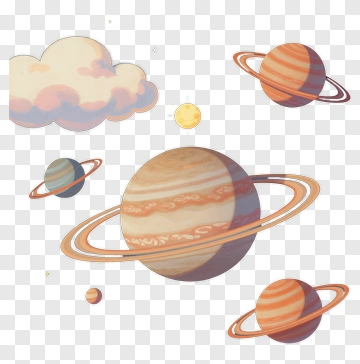 Cartoon Planets In Space PNG