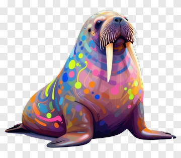 Colorful Walrus PNG