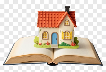 Colorful House On An Open Book PNG