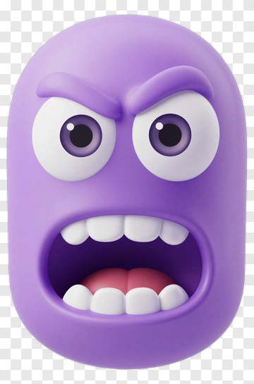 Purple Cartoon Monster With Angry Expression PNG