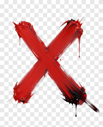 Red Paint Splash X Mark PNG