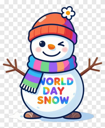 Cartoon Snowman Winking With Colorful Scarf PNG