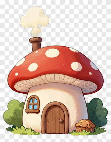 Cartoon Mushroom House PNG