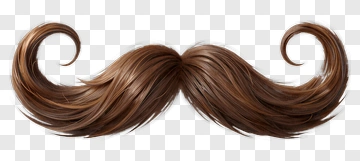 Brown Curly Mustache PNG