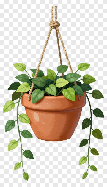 Hanging Plant In A Terracotta Pot PNG