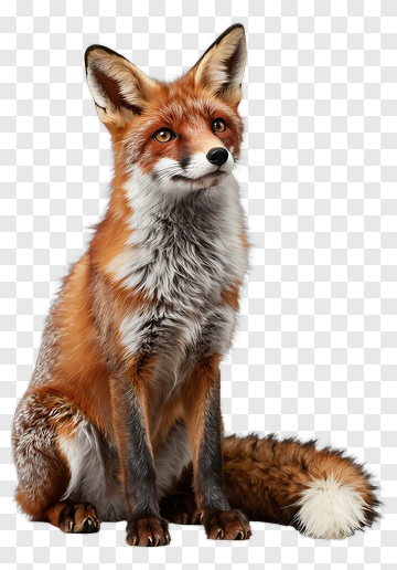 Realistic Fox Sitting PNG