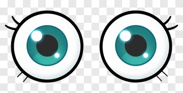 Cartoon Eyes With Blue Irises PNG