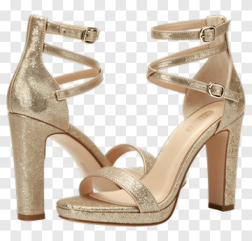 Gold High Heel Sandals PNG