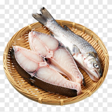 Fresh Fish And Fish Fillets In A Basket PNG