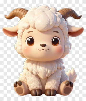 Cute Cartoon Goat Character PNG