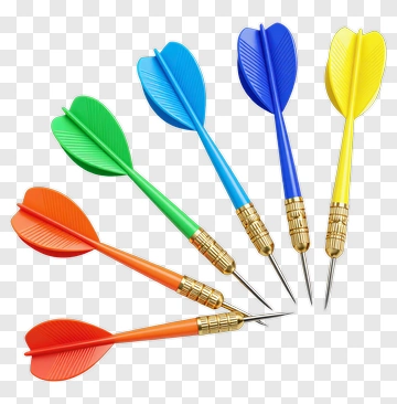 Colorful Dart Set With Plastic Flights PNG
