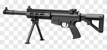 Black Tactical Rifle With Bipod PNG