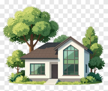 Modern House Surrounded By Trees PNG