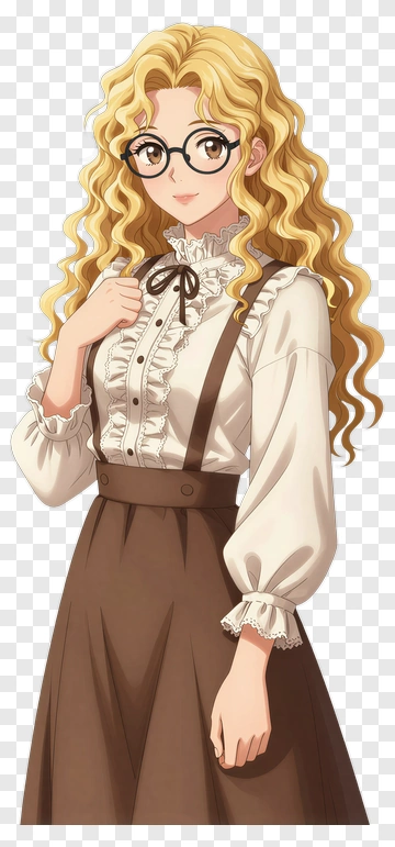 Anime Character With Glasses And Blonde Hair PNG