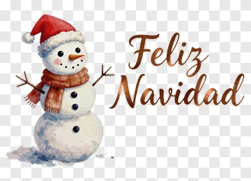 Cartoon Snowman With A Christmas Hat And Scarf PNG