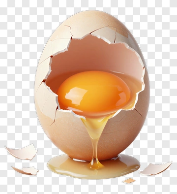 Egg With Cracked Shell And Yolk PNG