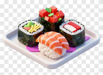Colorful Sushi Platter PNG