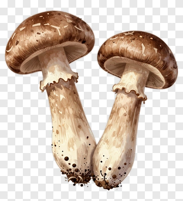 Mushrooms With Brown Caps PNG