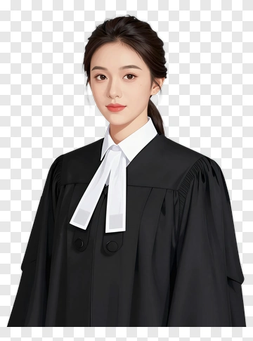 Female Judge In Black Robe PNG