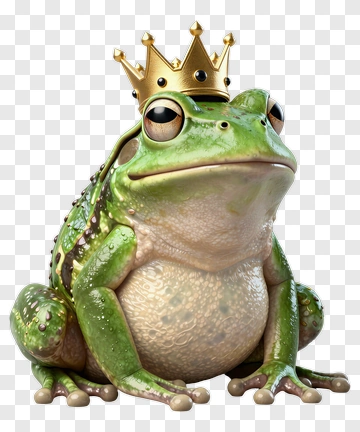 3D Frog Wearing A Crown PNG