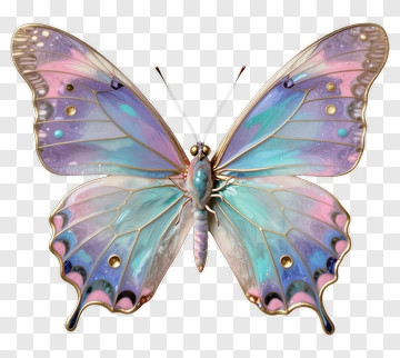 Colorful Butterfly With Iridescent Wings PNG