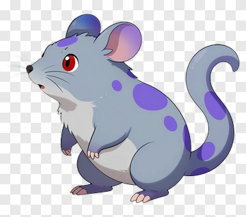 Cartoon Mouse With Purple Spots PNG