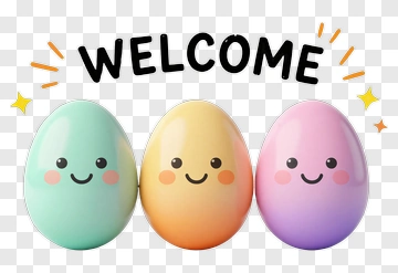 Welcome Eggs With Smiling Faces PNG