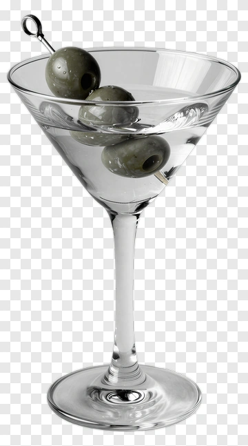 Martini Glass With Olives PNG