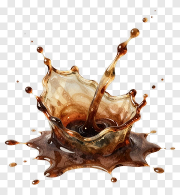Watercolor Coffee Splash PNG