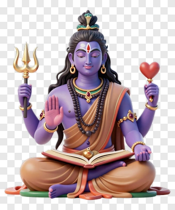 Hindu Deity Holding A Heart And Trident PNG