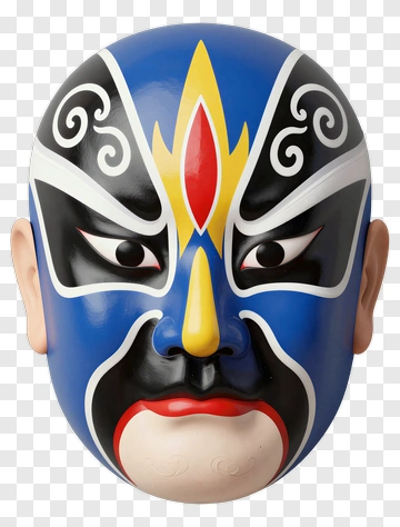 Colorful Chinese Opera Mask PNG