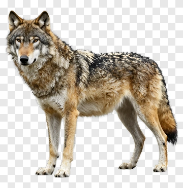 Realistic Wolf Standing PNG