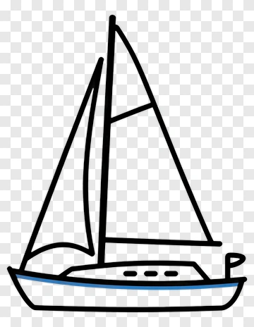 Sailboat With White Sails PNG