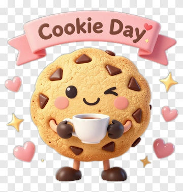 Cute Cookie Character Celebrating Cookie Day PNG