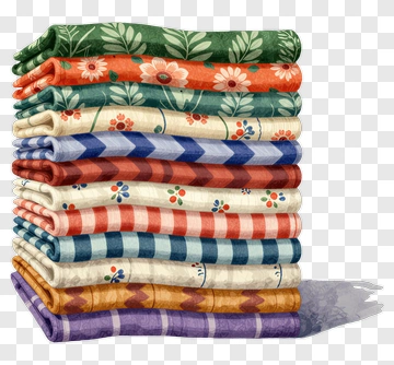 Colorful Stack Of Decorative Towels PNG