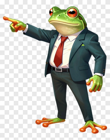 Businessman Frog Pointing PNG