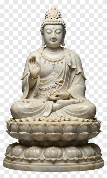 Buddha Statue On Lotus Base PNG
