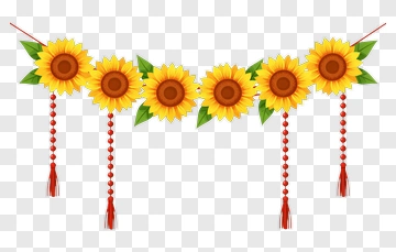Sunflower Garland Decoration PNG