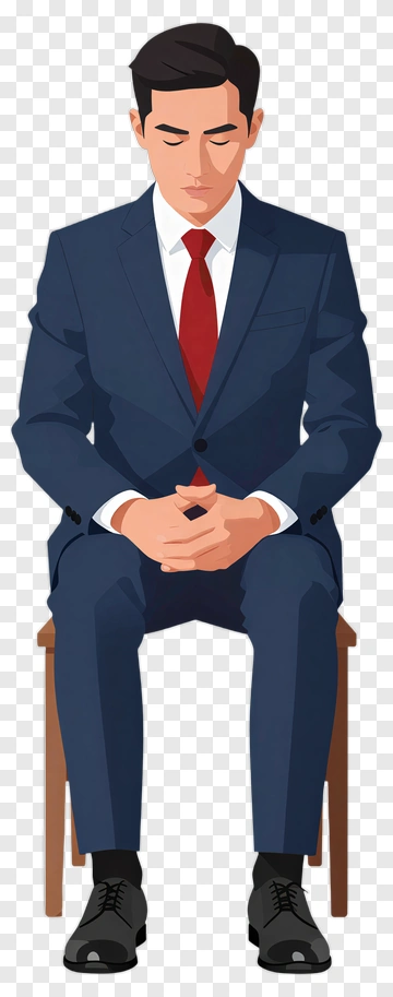 Businessman Sitting In A Suit PNG
