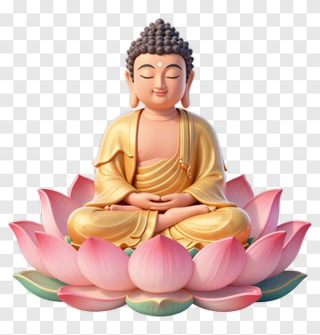 Buddha Sitting On A Lotus Flower PNG