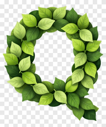 Leafy Letter Q PNG