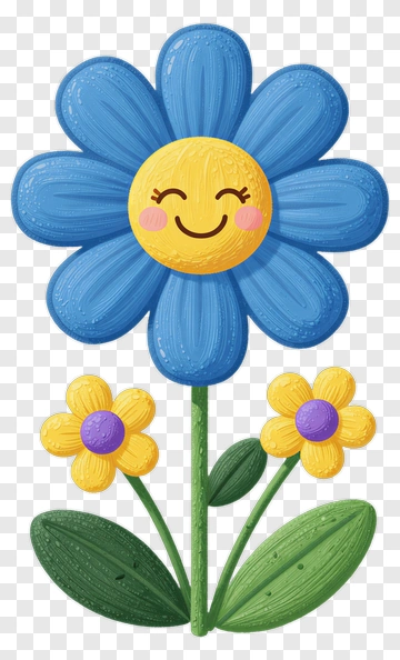 Cartoon Flower With Smiling Face PNG