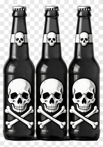 Skull And Crossbones Beer Bottles PNG