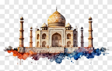 Watercolor Taj Mahal PNG