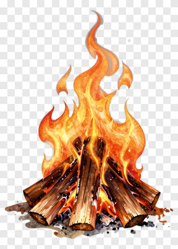 Campfire With Bright Flames PNG