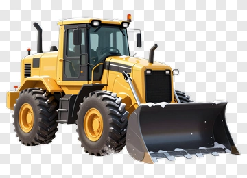 Yellow Bulldozer With Front Loader PNG