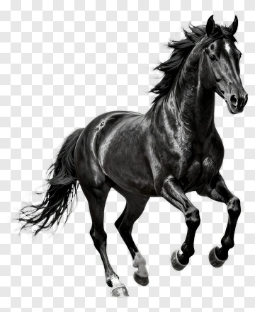 Black Horse Running PNG