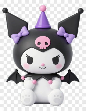 Halloween Character With Bat Wings And Party Hat PNG